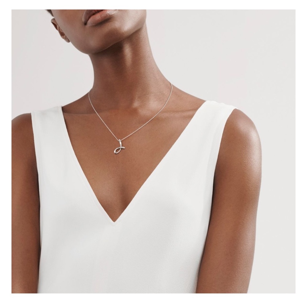 Tiffany & Co. Silver j initial Loop Necklace - Picture 5 of 6